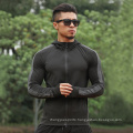 Men Polyester Track Jacket Full Zip Sport Jacket Stripe Gym Jackets For Men